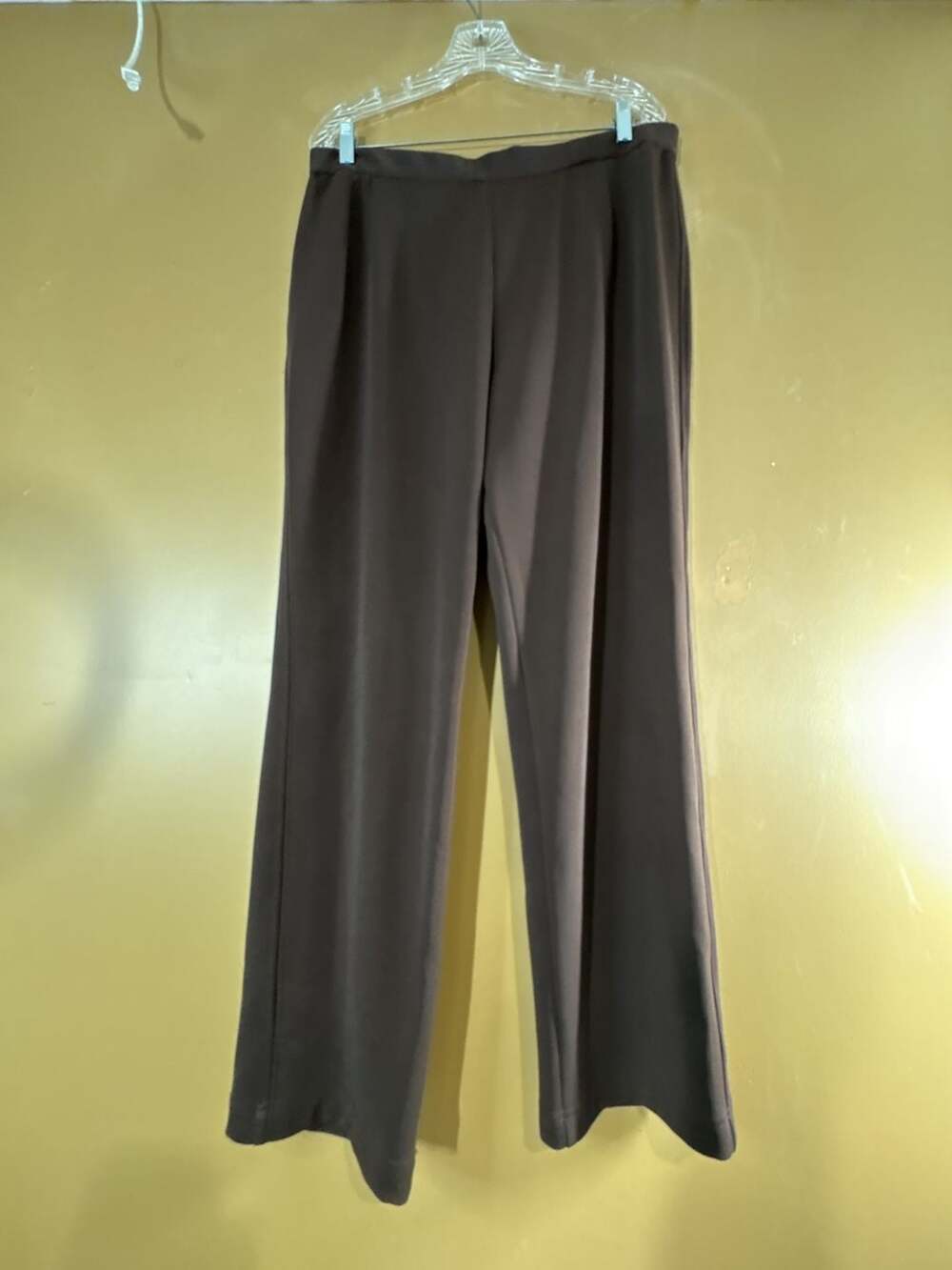 HC1125. Allison Daley Brown Stretch Knit Pull-On Pants Large